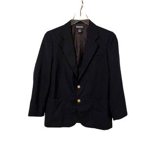 Land's End Blue Blazer Sport Coat School Academy Gold Button Youth Boys 12 HUSKY
